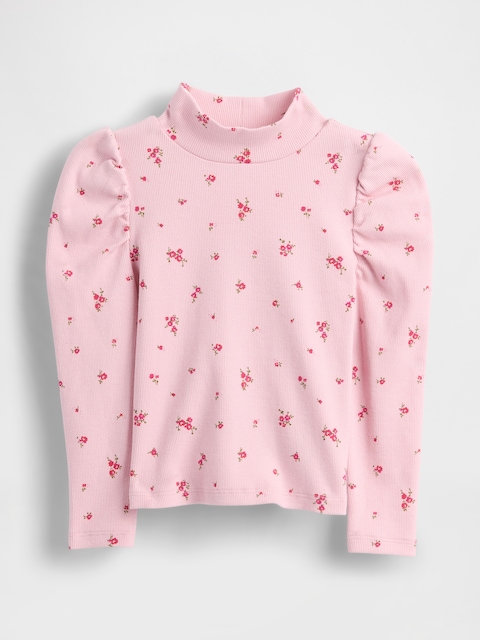 Baby & Toddler Puff-Sleeve Rib Mockneck