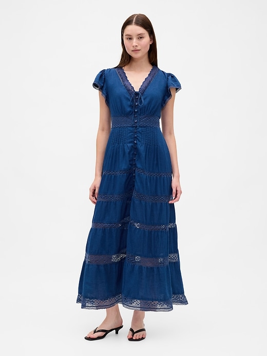 white beach party dress Liliana Ruffle Long Sleeve Beach White Maxi Dress