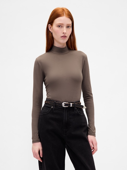 Image number 1 showing, CloseKnit Jersey Mockneck T-Shirt