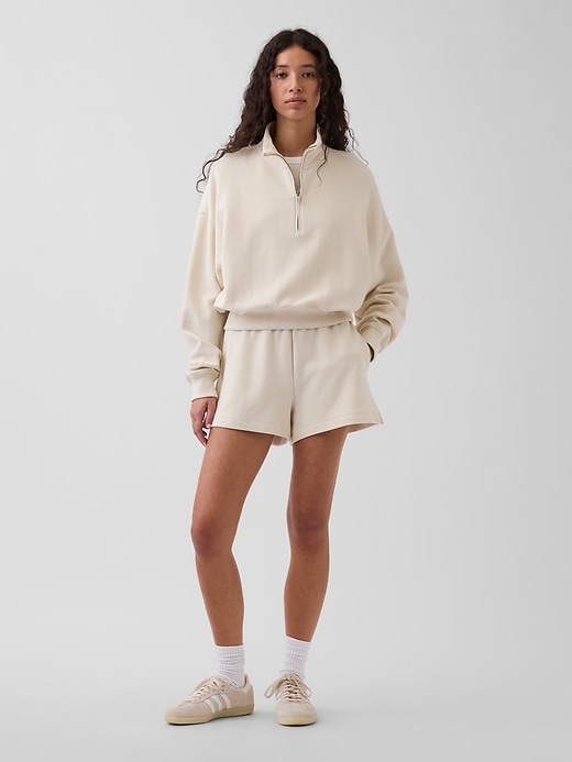 Image number 5 showing, Textured Cotton Oversized Half-Zip Pullover
