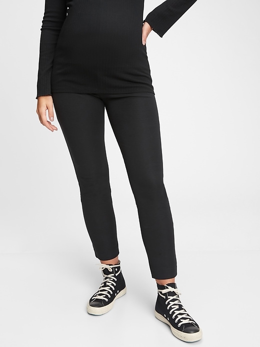 Image number 1 showing, Maternity Full Panel Skinny Pants with Bi-Stretch