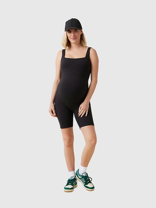 Image number 1 showing, Ingrid and Isabel The Short Maternity Active Unitard Jumpsuit