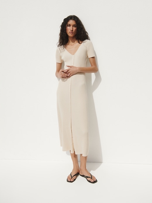 Image number 6 showing, Rib Button-Front Maxi Sweater Dress