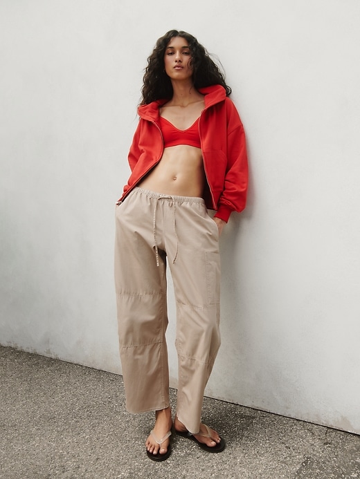 Image number 7 showing, Mid Rise Twill Easy Barrel Utility Pants