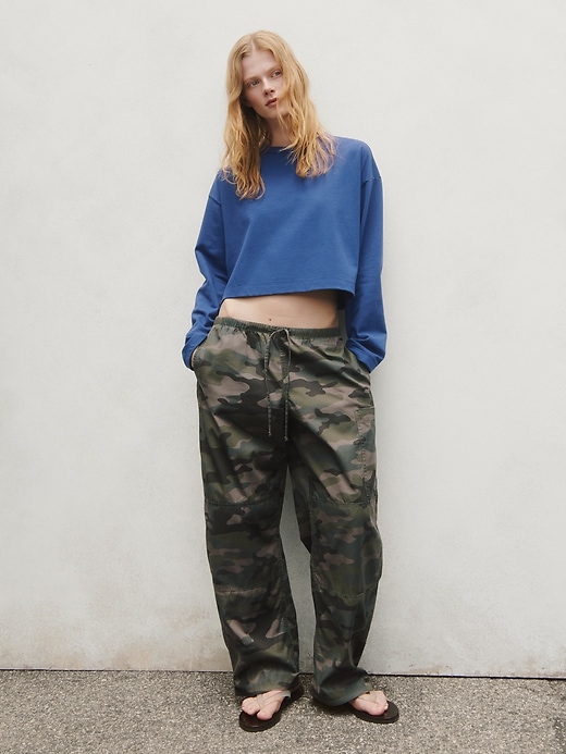 Image number 7 showing, Mid Rise Twill Easy Barrel Utility Pants