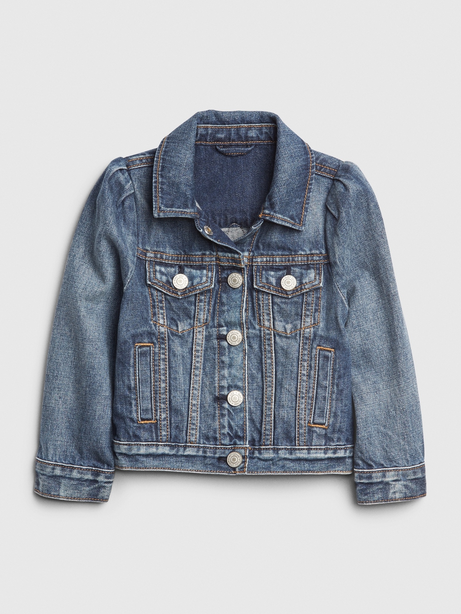 Детская куртка Gap × Disney Baby & Toddler Minnie Mouse Icon Denim Jacket, цвет: Средний индиго — фото 2