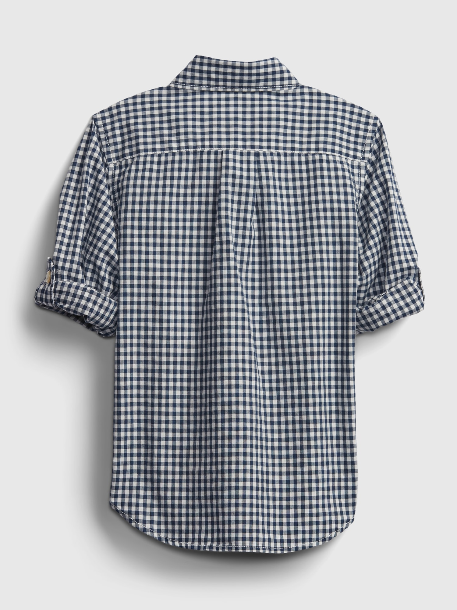 Рубашка Gap Poplin Shirt для малышей, цвет: Тёмно-синий в мелкую клетку — фото 2