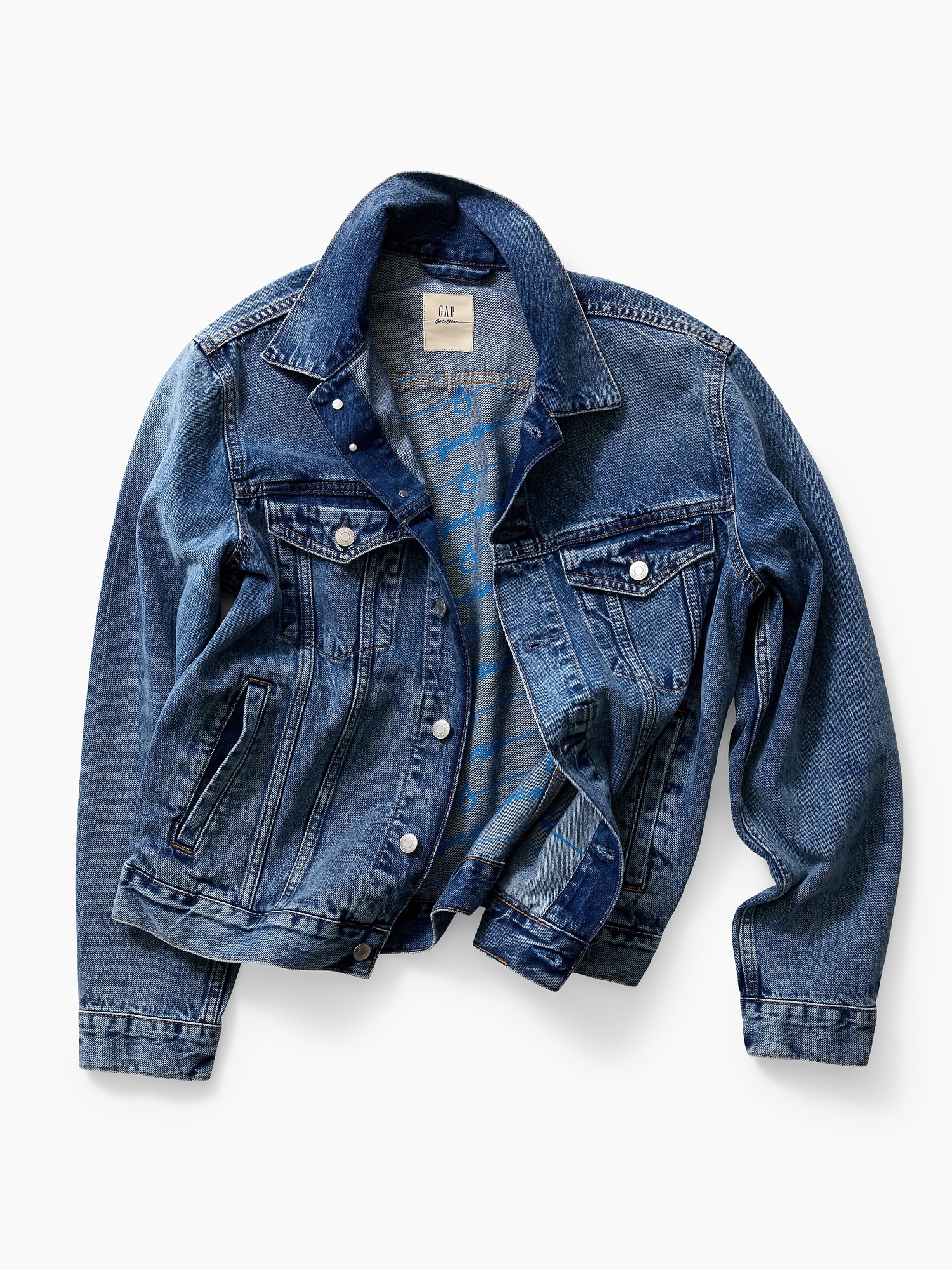 Get Blue Relaxed Icon Denim Jacket