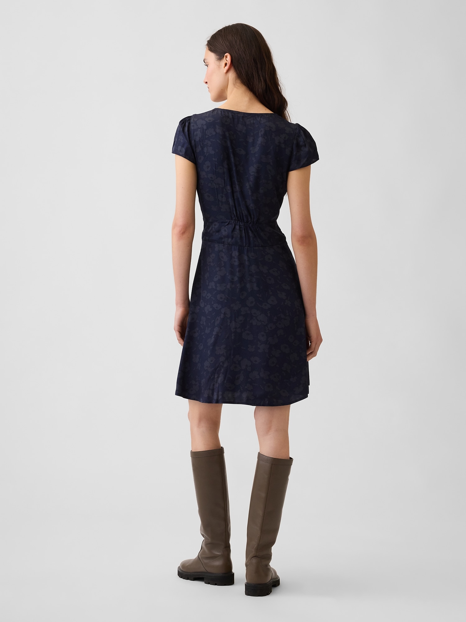 V-Neck Print Mini Dress