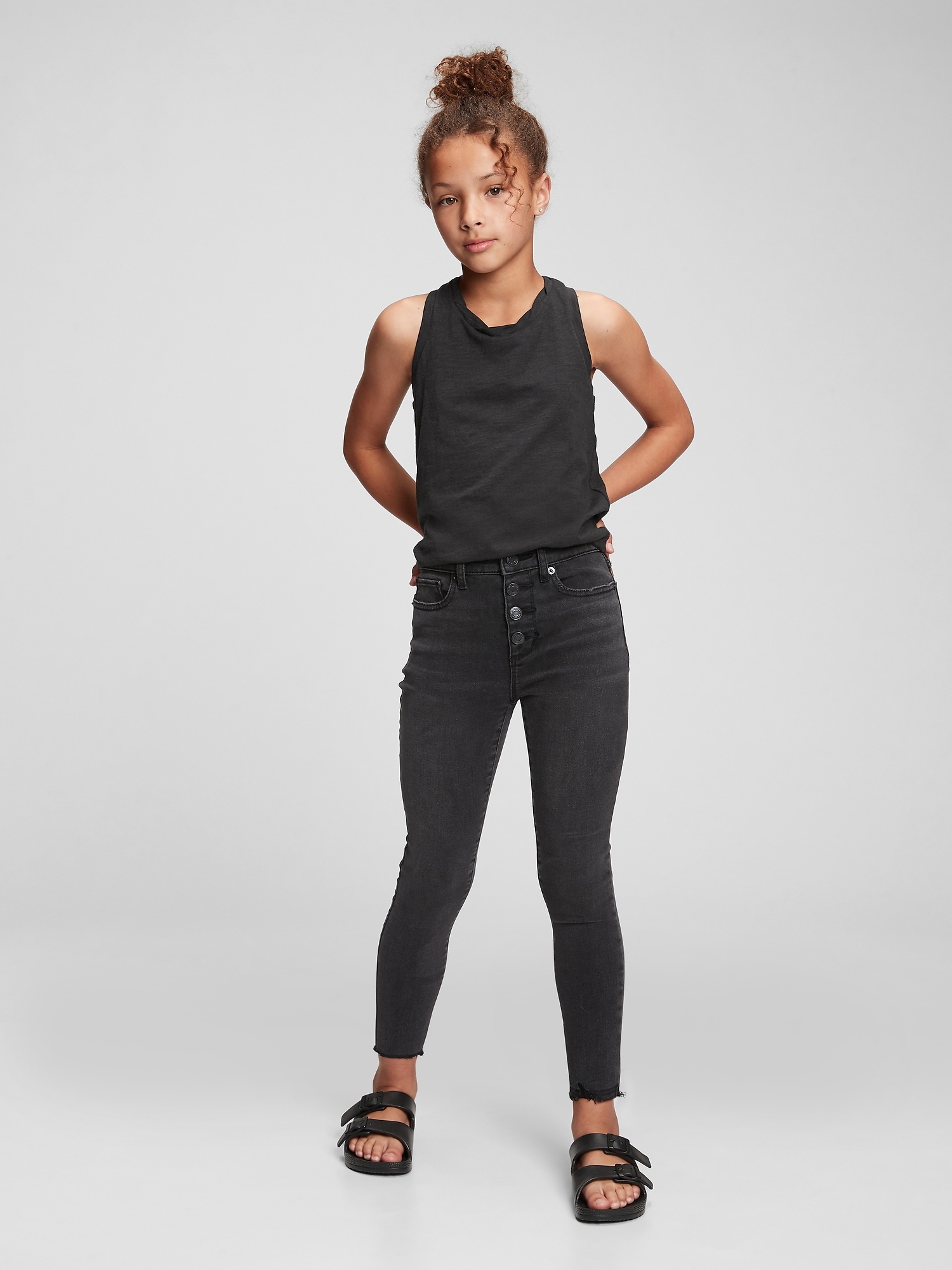 Детские джинсы Gap Kids High-Rise Distressed Ankle Jeggings — фото 2