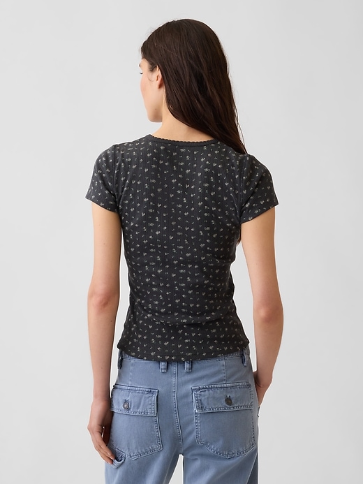 Image number 3 showing, Pointelle Crewneck T-Shirt
