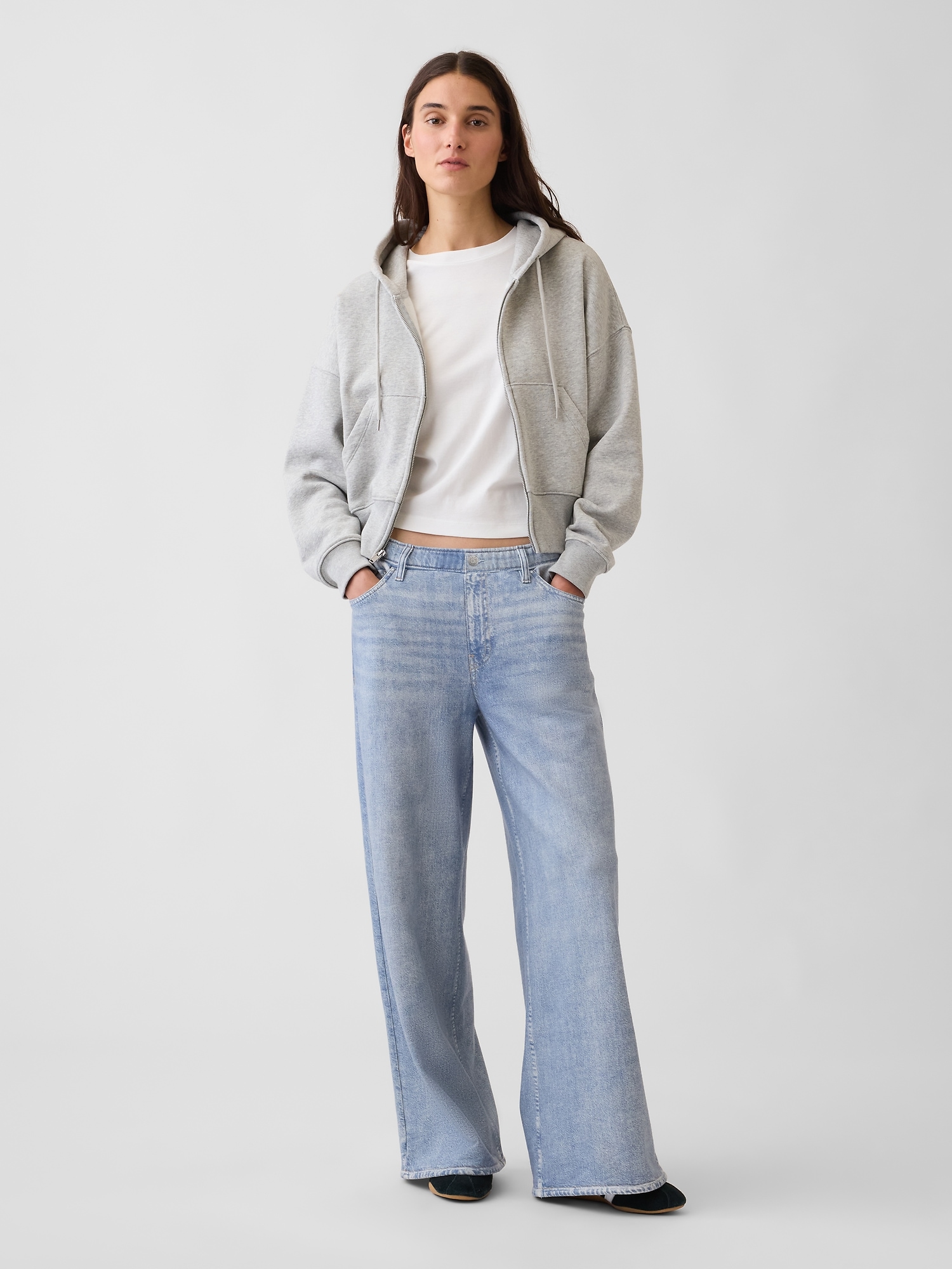 Printed Baggy Sweatpant Jeans