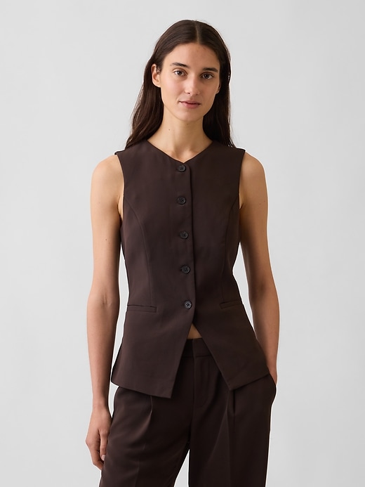 Image number 1 showing, High-Neck Longline Vest