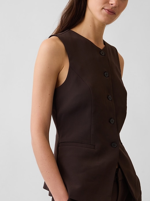Image number 4 showing, High-Neck Longline Vest