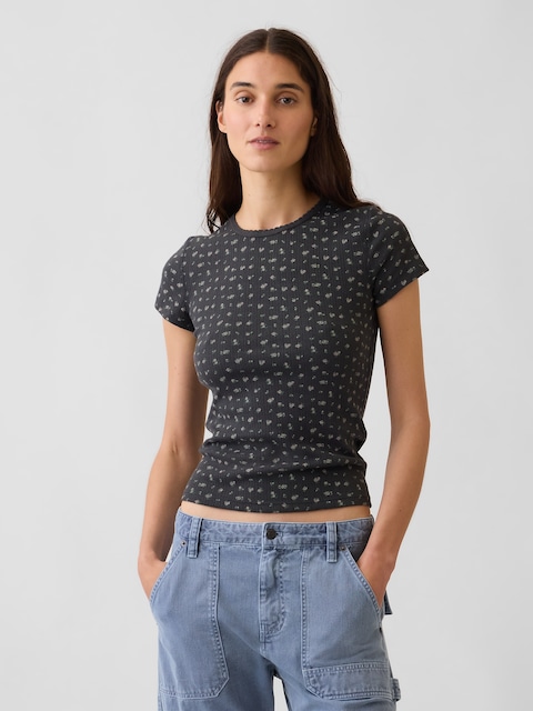 Pointelle Crewneck T-Shirt