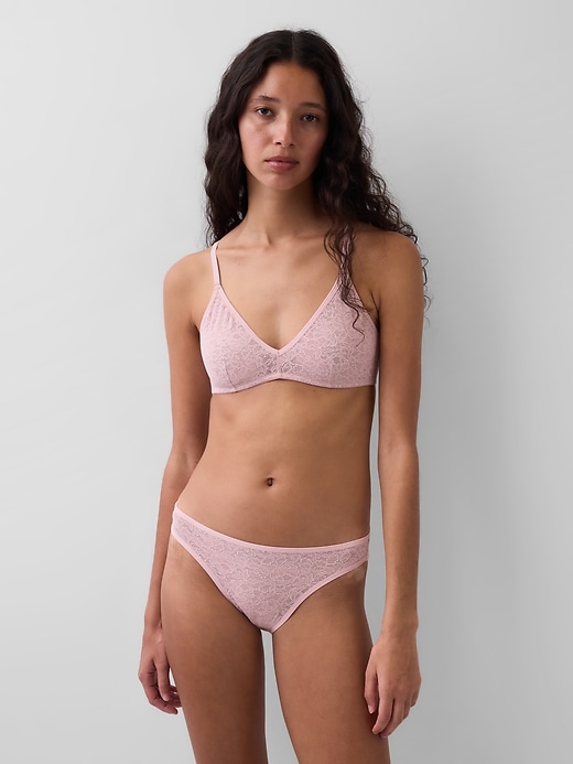 Image number 1 showing, Soft Lace Plunge Bralette
