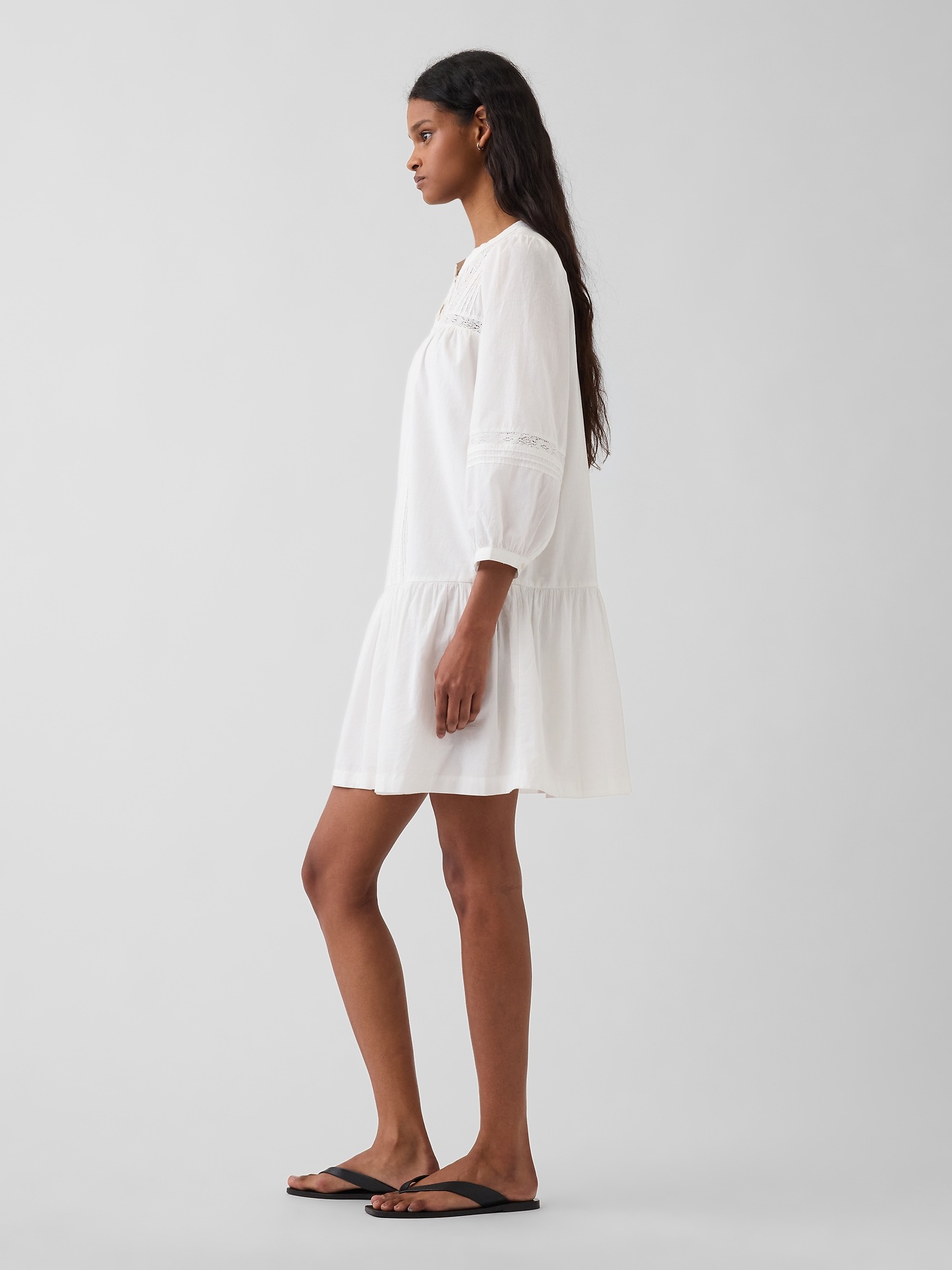 Gap Lace-Trim Drop-Waist Mini Dress — фото 2