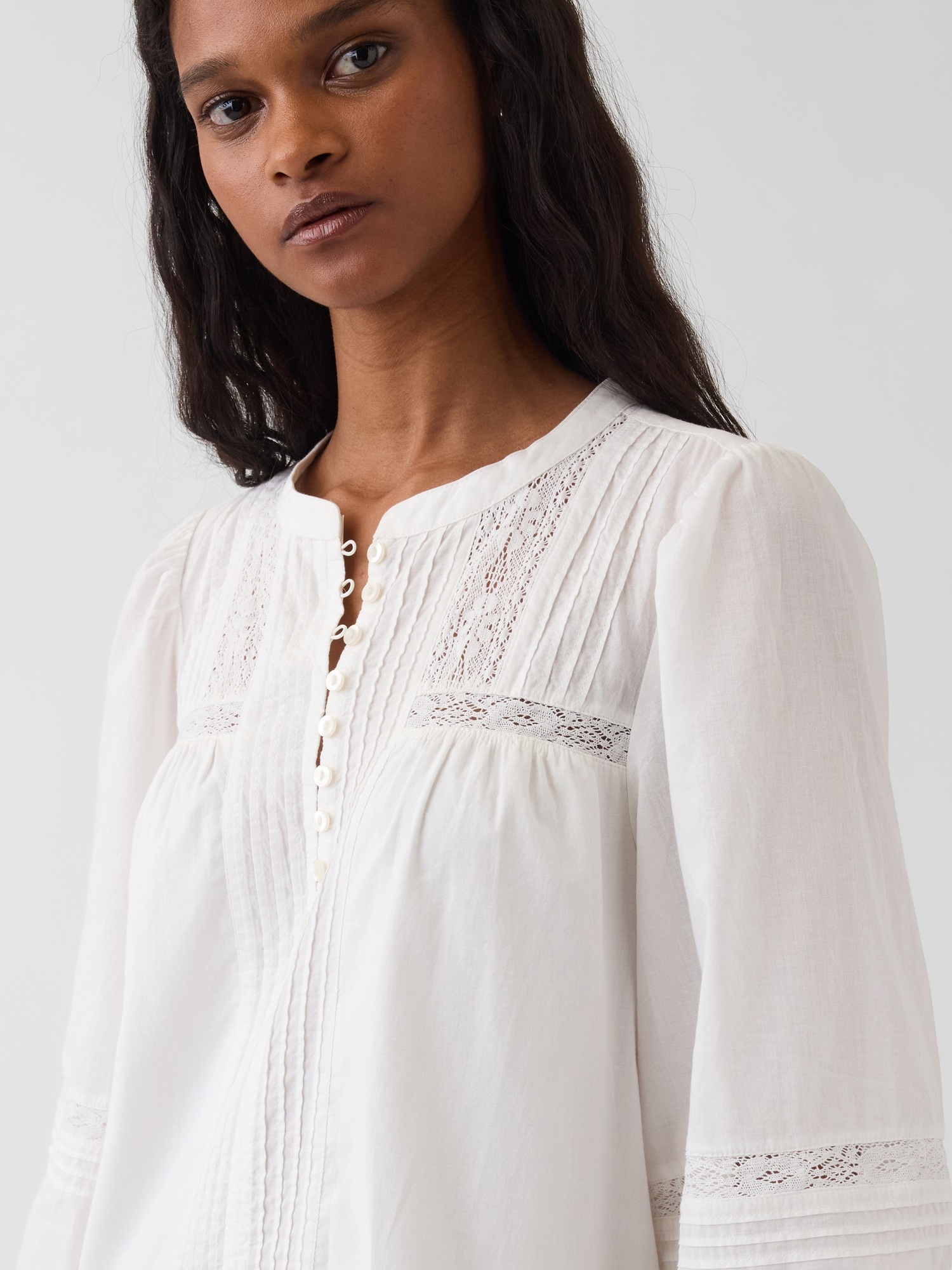 Gap Lace-Trim Drop-Waist Mini Dress — фото 3