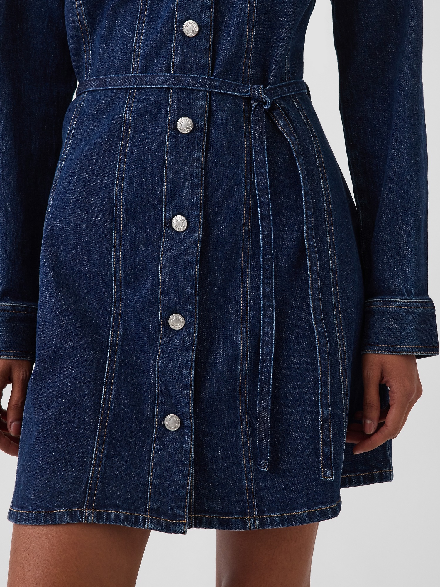 Gap Denim Belted Mini Dress — фото 3