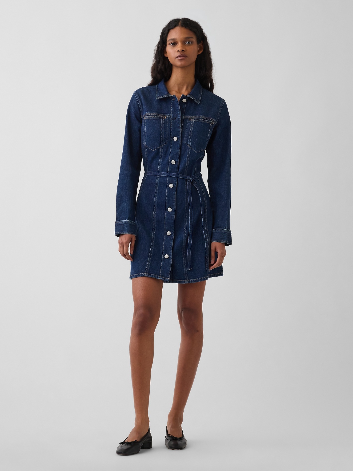 Gap Denim Belted Mini Dress