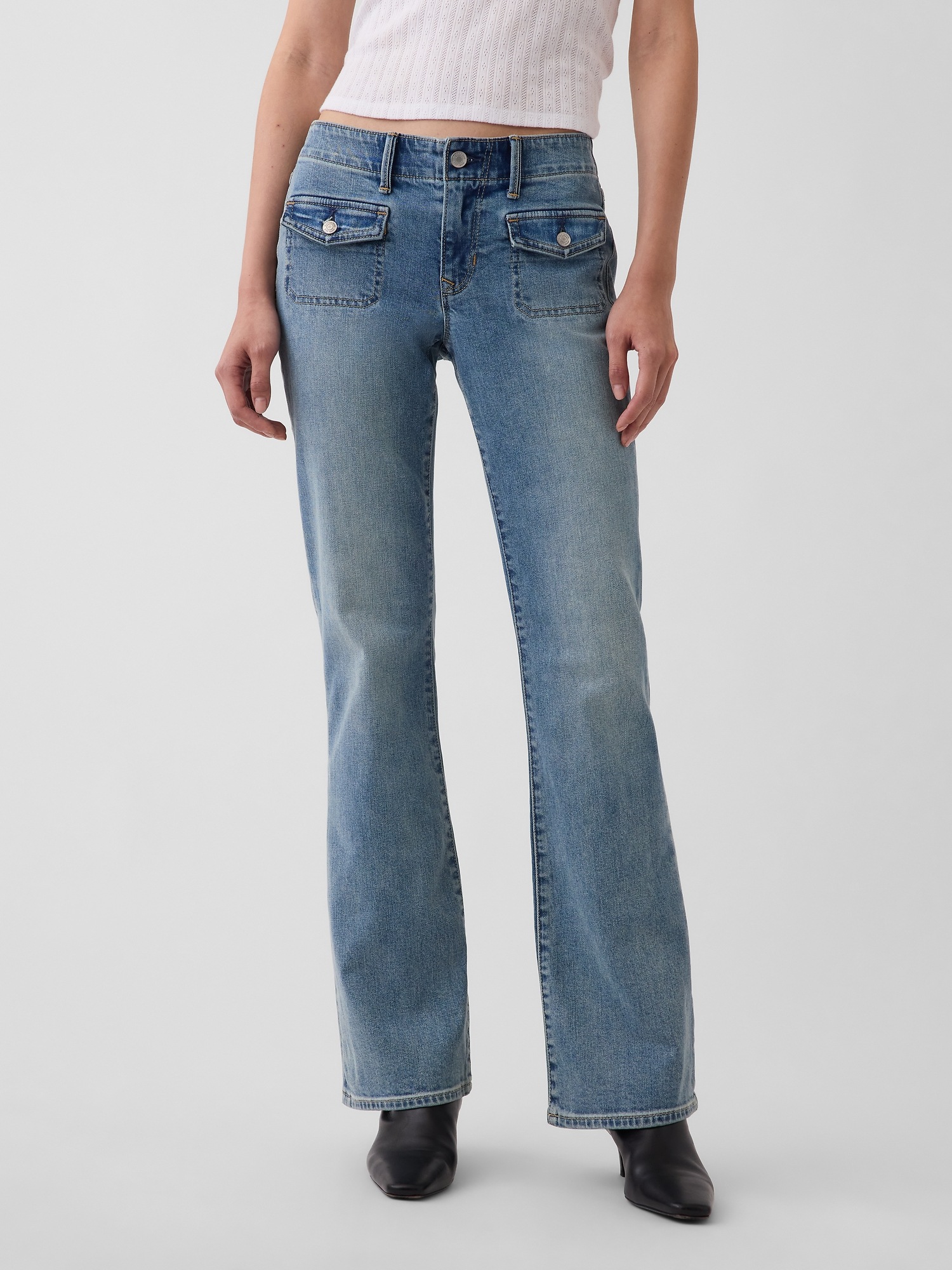 Женские джинсы Gap Low Rise Long & Lean Patch Pocket Jeans — фото 2