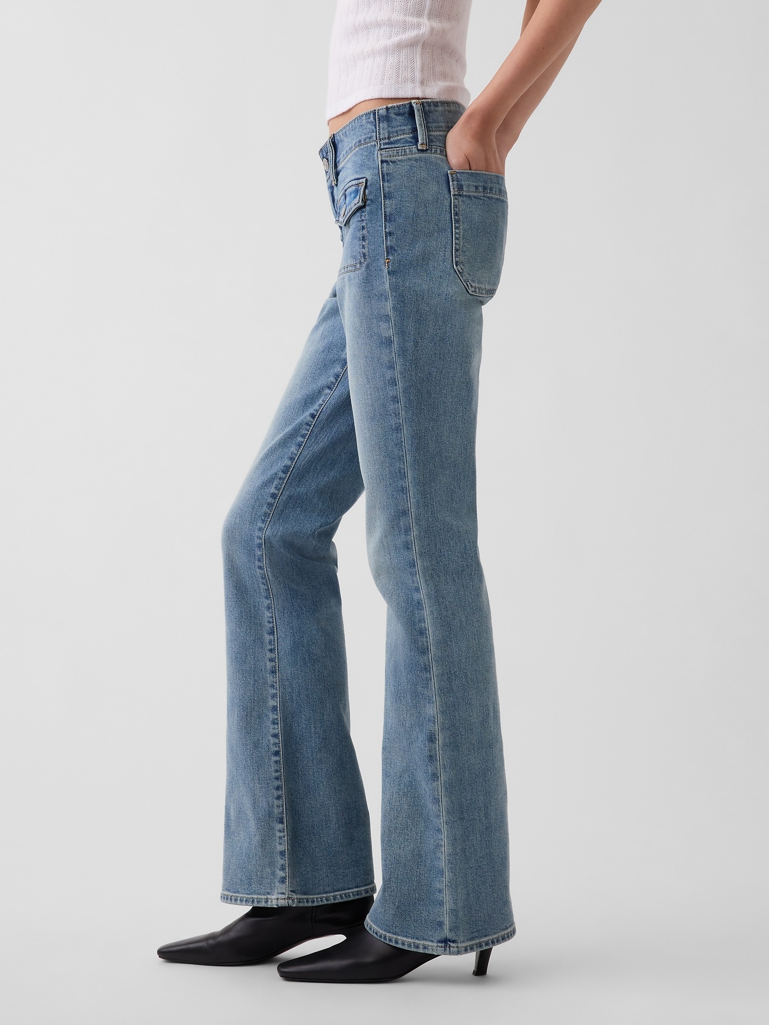Женские джинсы Gap Low Rise Long & Lean Patch Pocket Jeans — фото 3