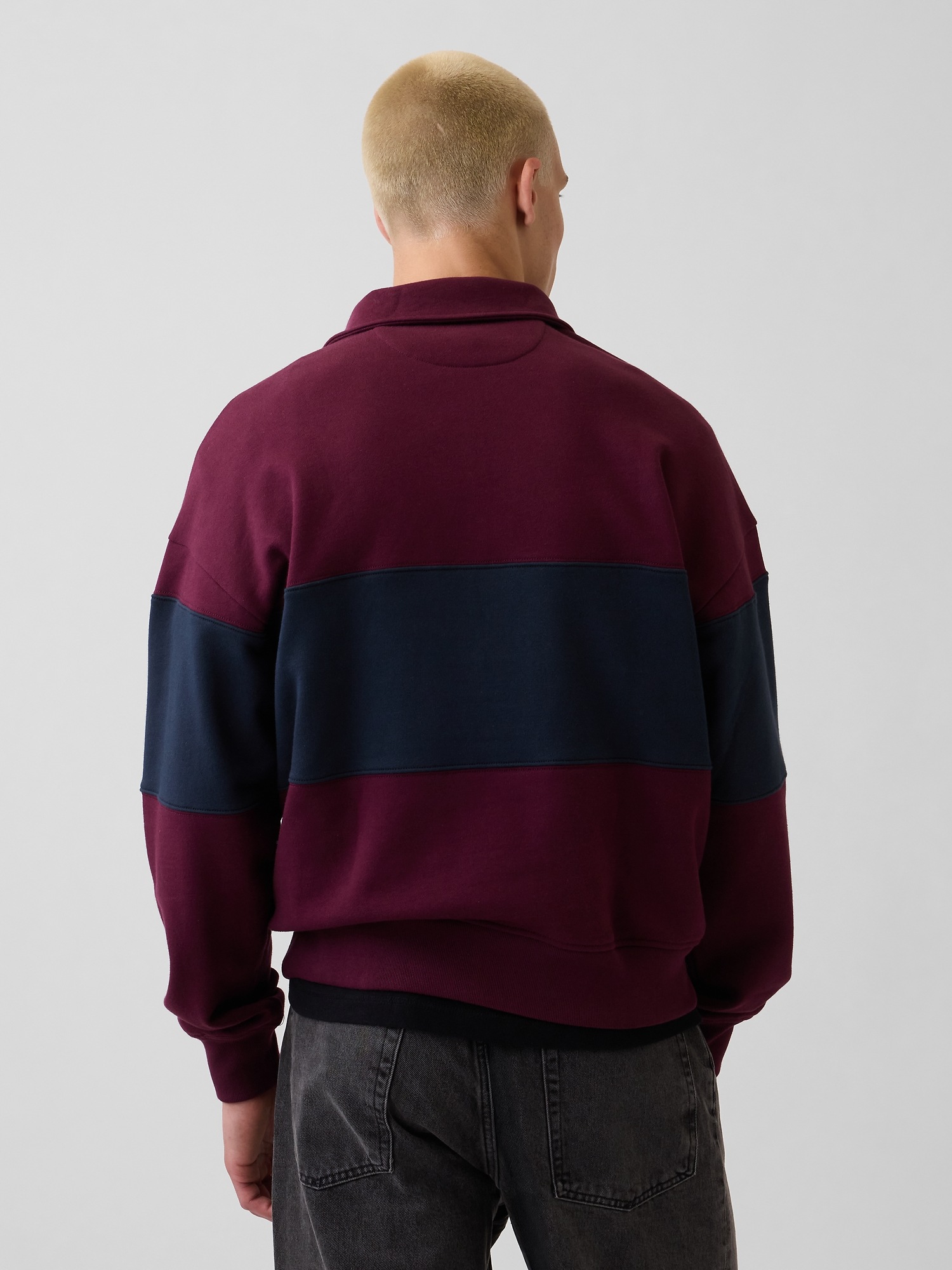 Мужские свитеры Gap Heavyweight Oversized Stripe Half-Zip Pullover — фото 3