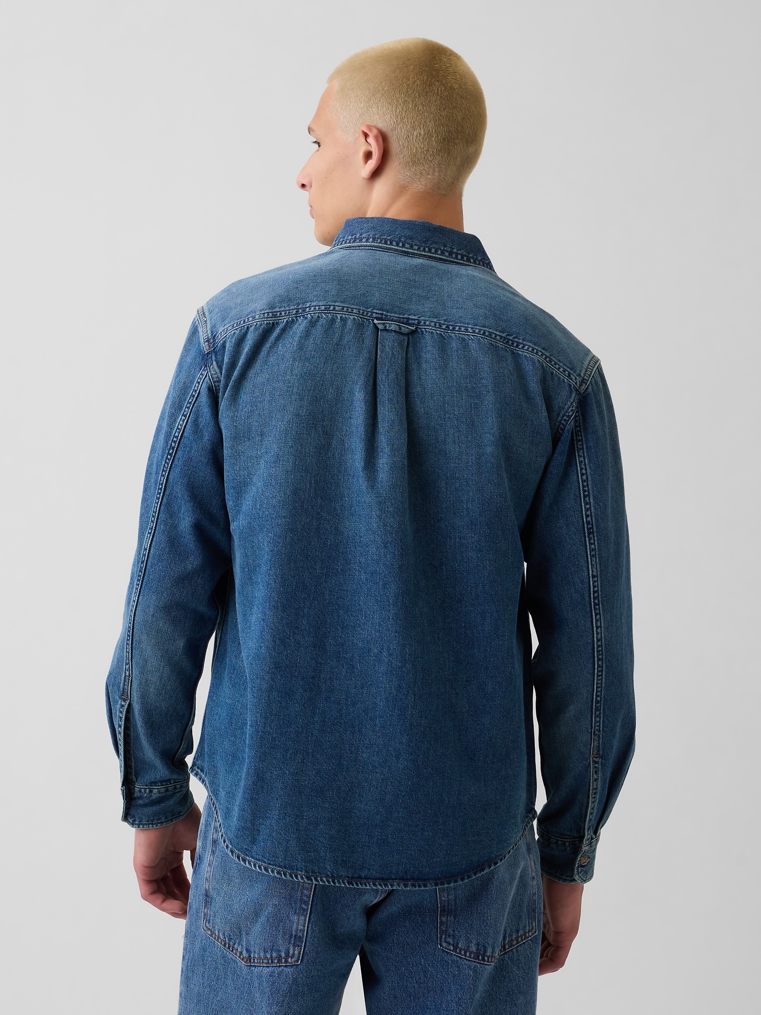 UltraSoft Denim Relaxed Utility Shirt