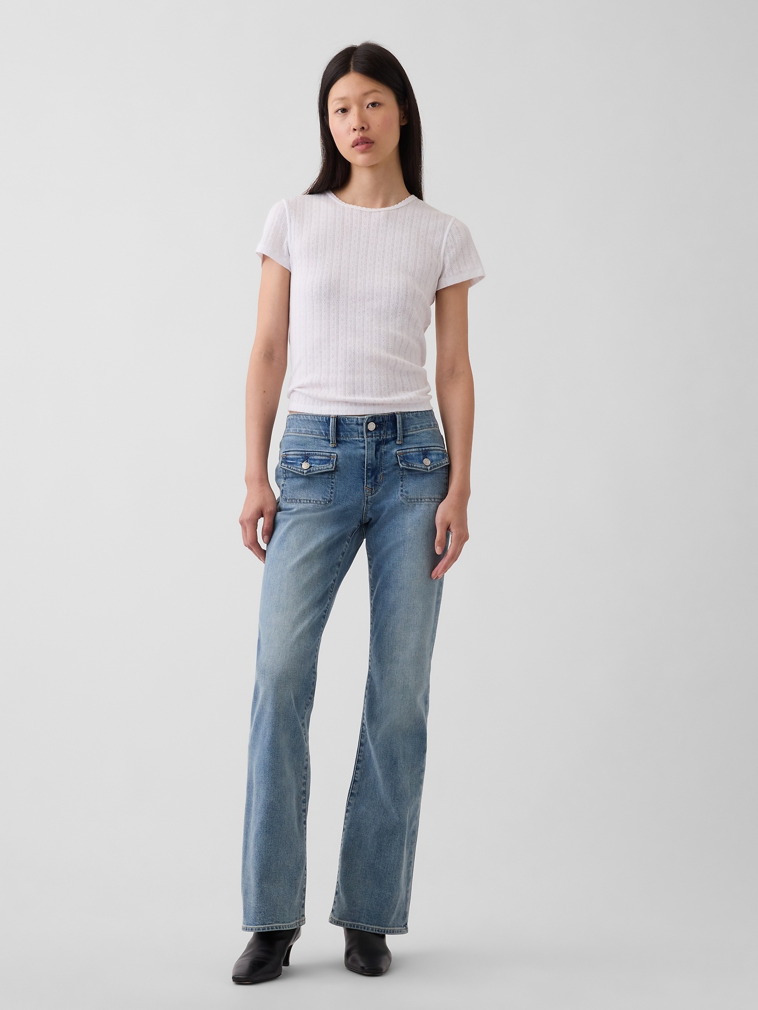 Женские джинсы Gap Low Rise Long & Lean Patch Pocket Jeans