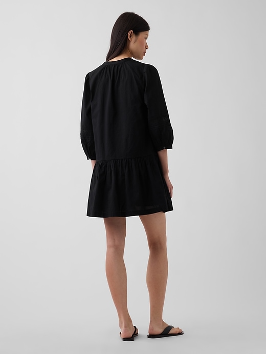 Image number 2 showing, Lace-Trim Drop-Waist Mini Dress