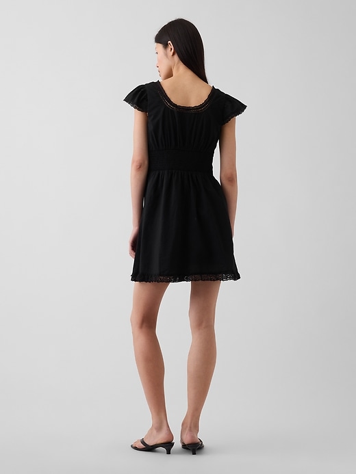 Image number 2 showing, Scoop Neck Lace-Trim Mini Dress
