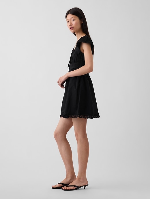 Image number 3 showing, Scoop Neck Lace-Trim Mini Dress