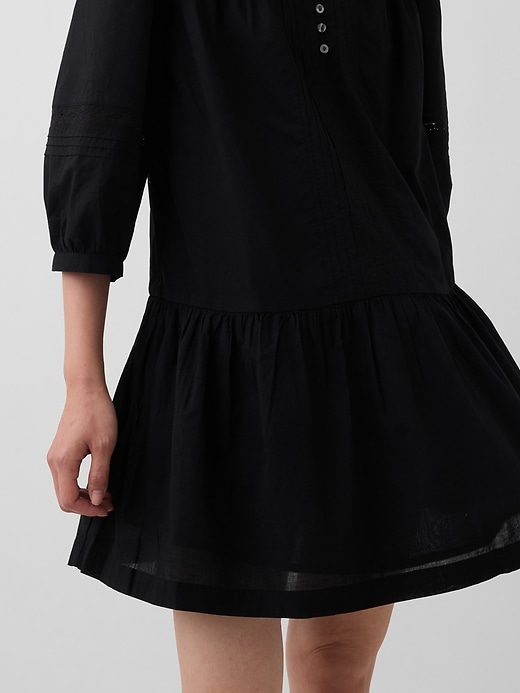 Image number 4 showing, Lace-Trim Drop-Waist Mini Dress
