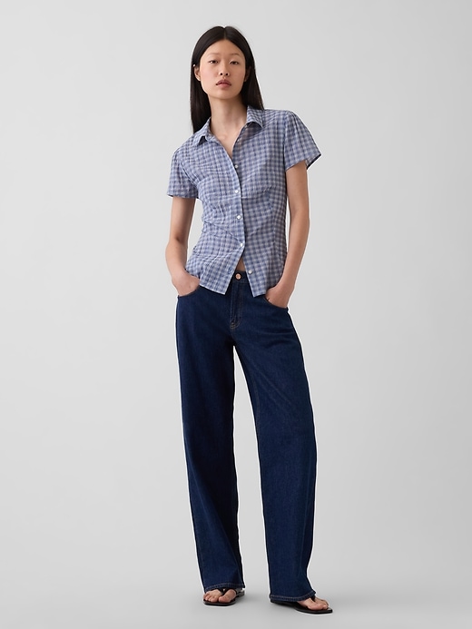 Image number 2 showing, Fitted Cap-Sleeve Shirt