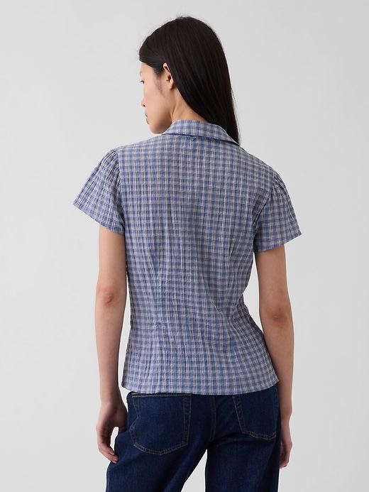 Image number 3 showing, Fitted Cap-Sleeve Shirt