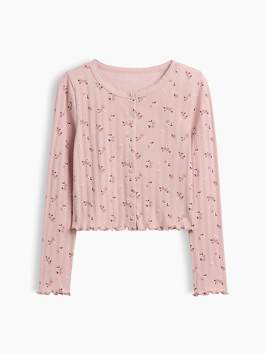 Image number 1 showing, Kids Pointelle Rib Cardigan