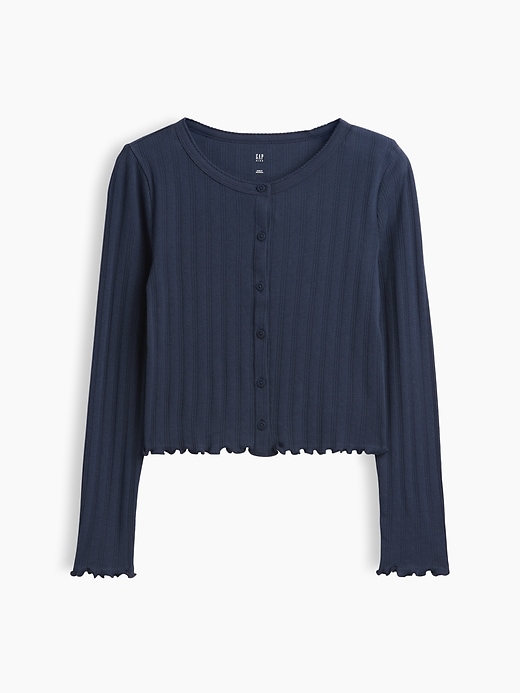 Image number 1 showing, Kids Pointelle Rib Cardigan