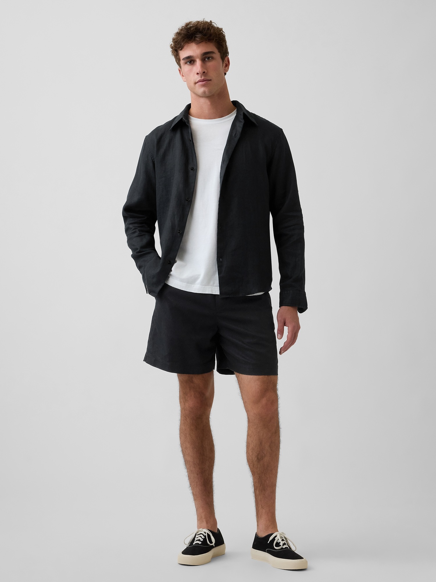Мужские шорты Gap 5.5" Linen-Blend Relaxed Shorts