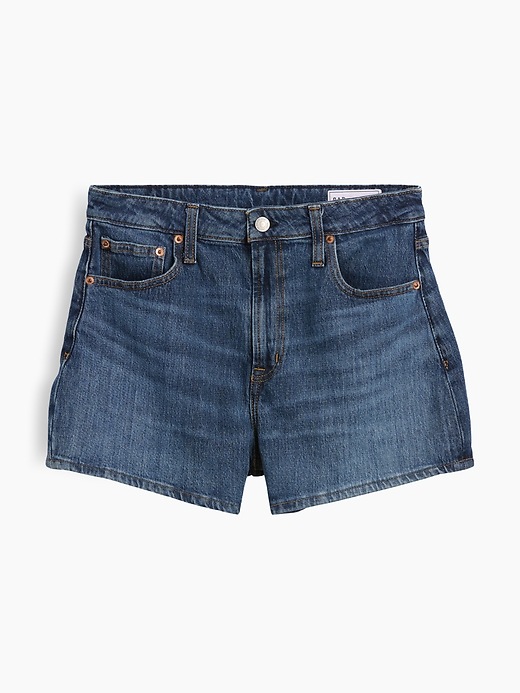 Image number 1 showing, 3.5" High Rise Relaxed Straight Denim Shorts