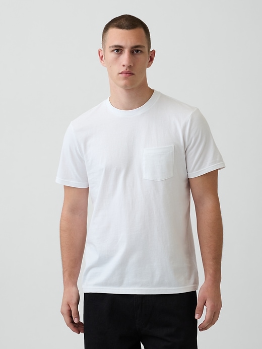 Image number 1 showing, Adult Organic Cotton Pocket T-Shirt