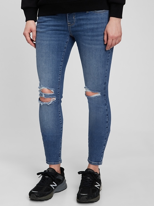 Image number 1 showing, Maternity True Waistband Full Panel True Skinny Jeans