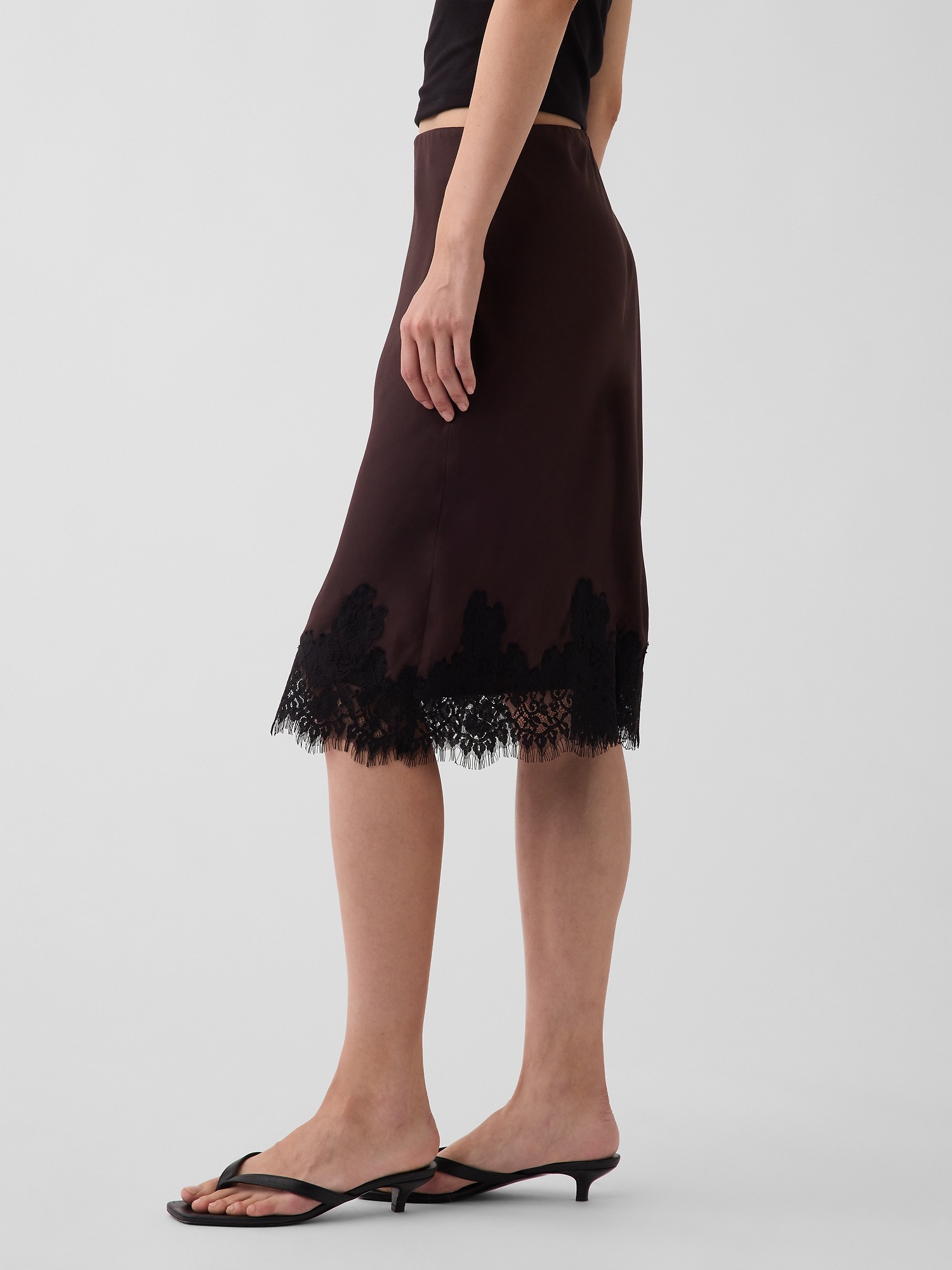 Женские юбки Gap Lace-Hem Easy Knee-Length Skirt — фото 2