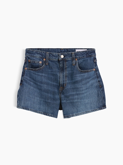 Image number 5 showing, 3.5" High Rise Relaxed Straight Denim Shorts