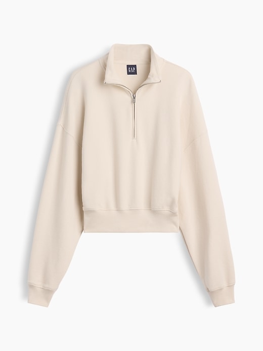 Image number 6 showing, Textured Cotton Oversized Half-Zip Pullover