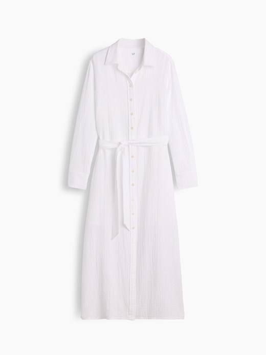 Image number 5 showing, Cotton Gauze Maxi Shirtdress