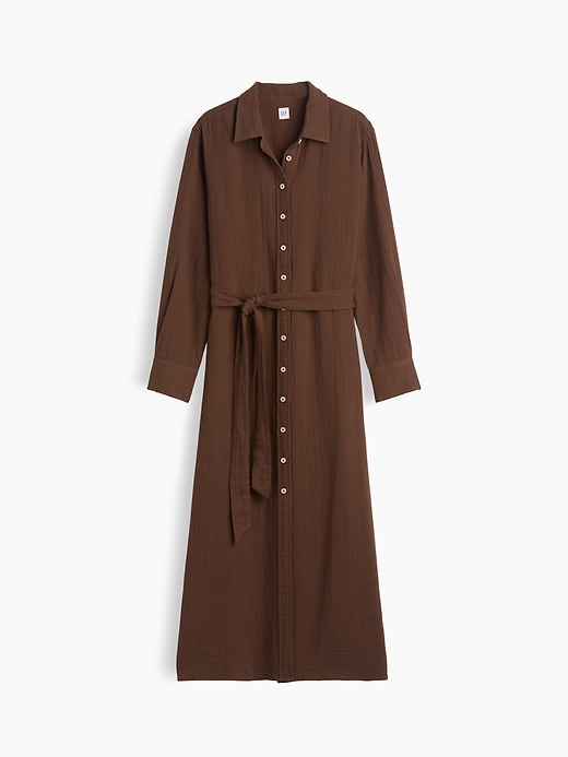 Image number 5 showing, Cotton Gauze Maxi Shirtdress