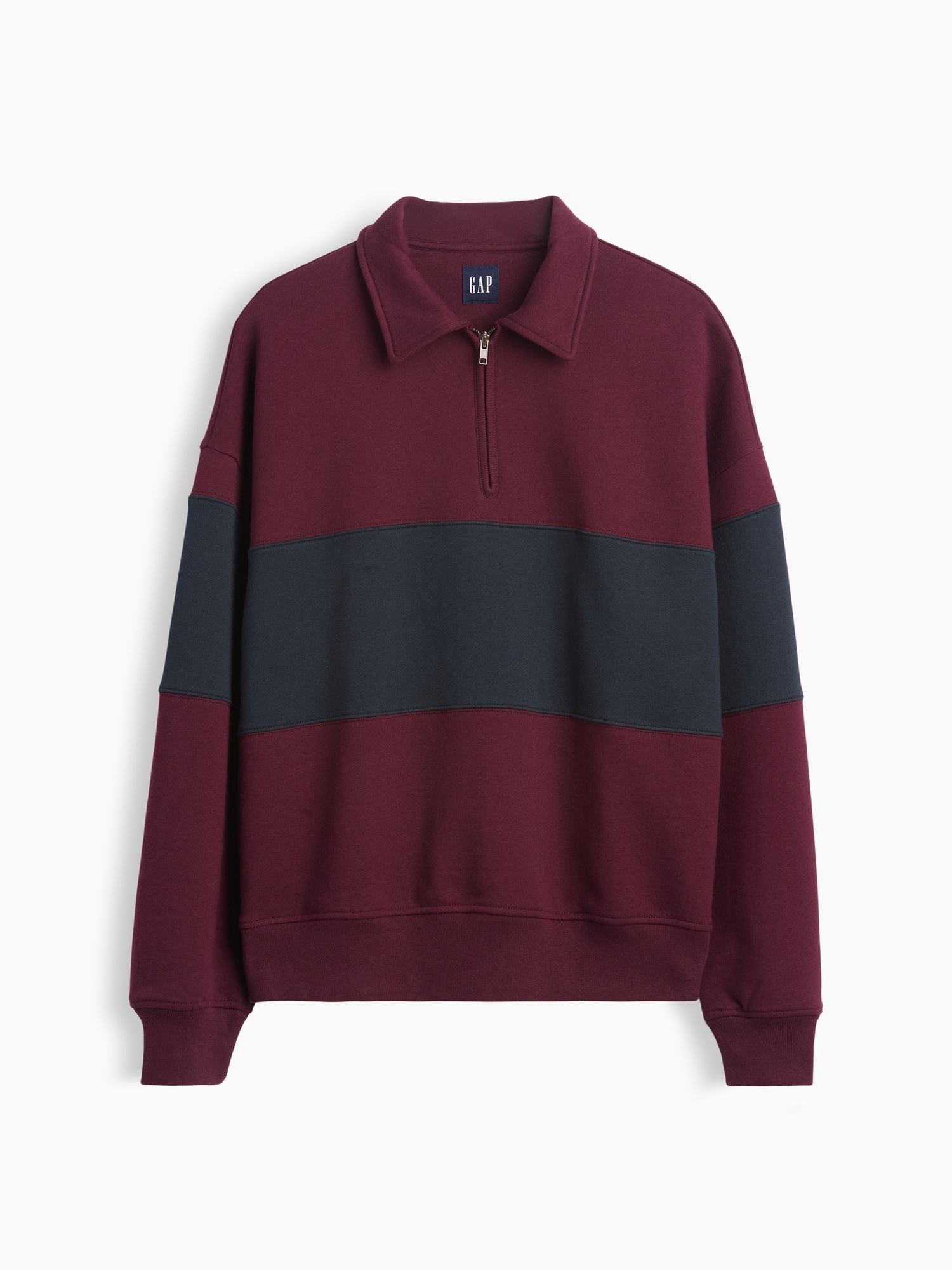 Мужские свитеры Gap Heavyweight Oversized Stripe Half-Zip Pullover — фото 5