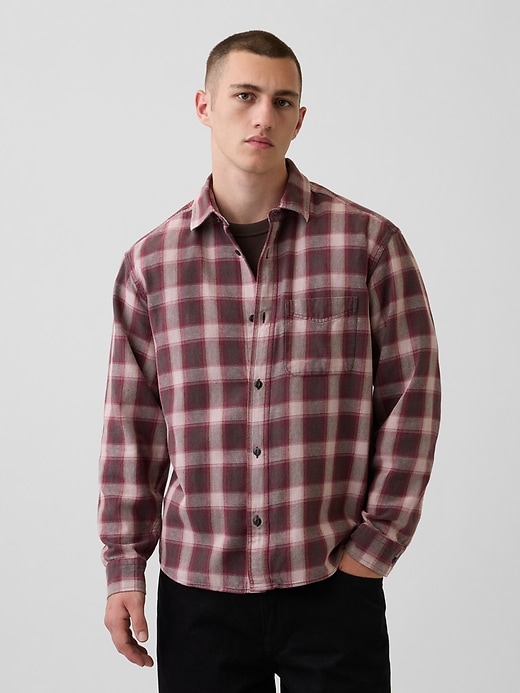 Image number 1 showing, Sunwashed Twill Relaxed Plaid Shirt