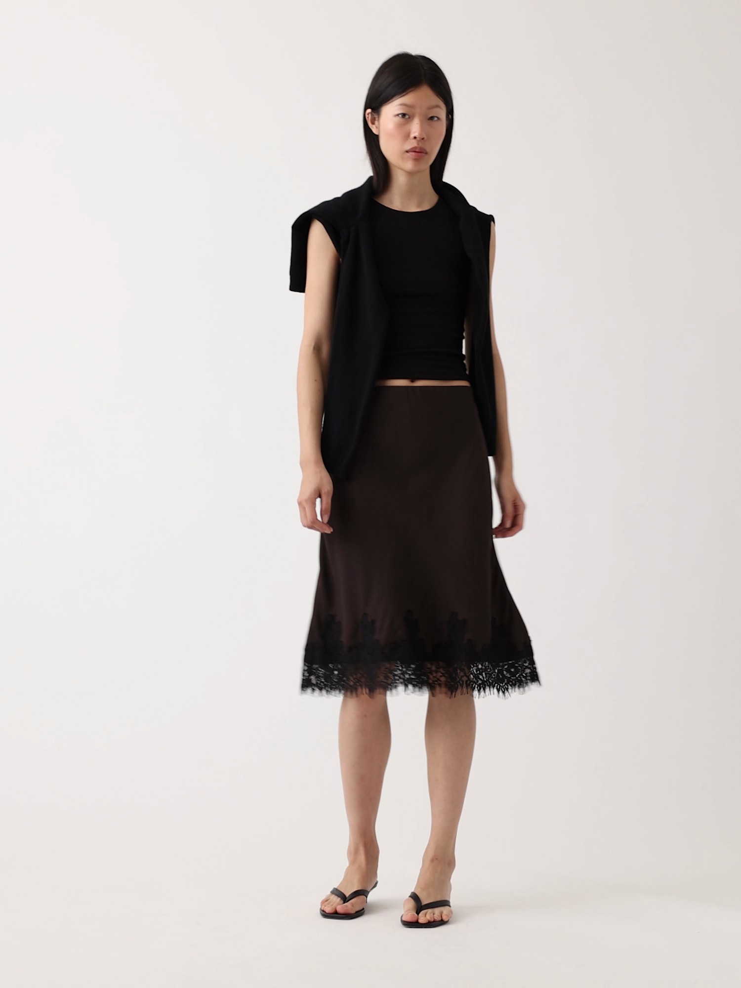 Женские юбки Gap Lace-Hem Easy Knee-Length Skirt — фото 5
