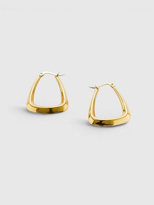 Image number 1 showing, Admiral Row Gold Triangle Hoop Earrings